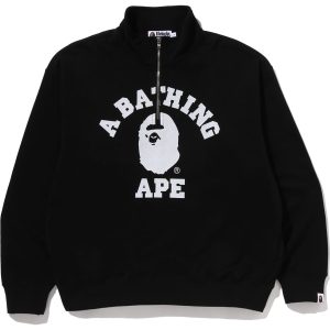 COLLEGE HALF ZIP RELAXED FIT CREWNECK SWEATSHIRT MENS