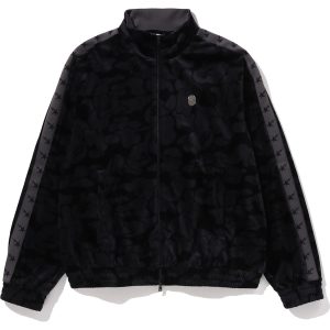 SOLID CAMO VELOUR METAL ONE POINT RELAXED FIT TRACK JACKET MENS